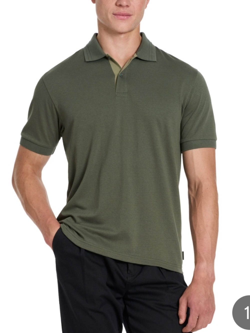 (6)Scotch & Soda Mens Jacquard Short-Sleeve Polo